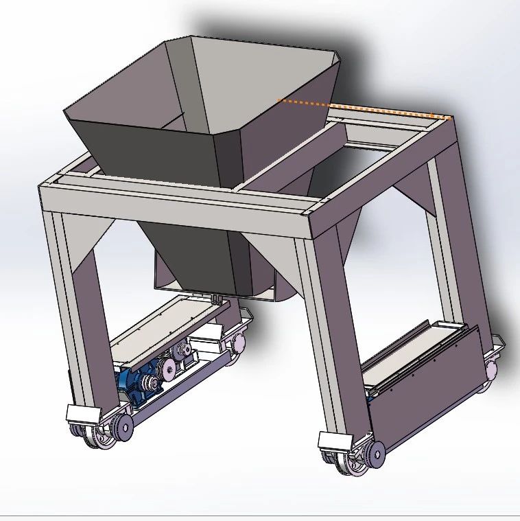 【工程机械】单下料斗小车3D数模图纸 Solidworks16设计