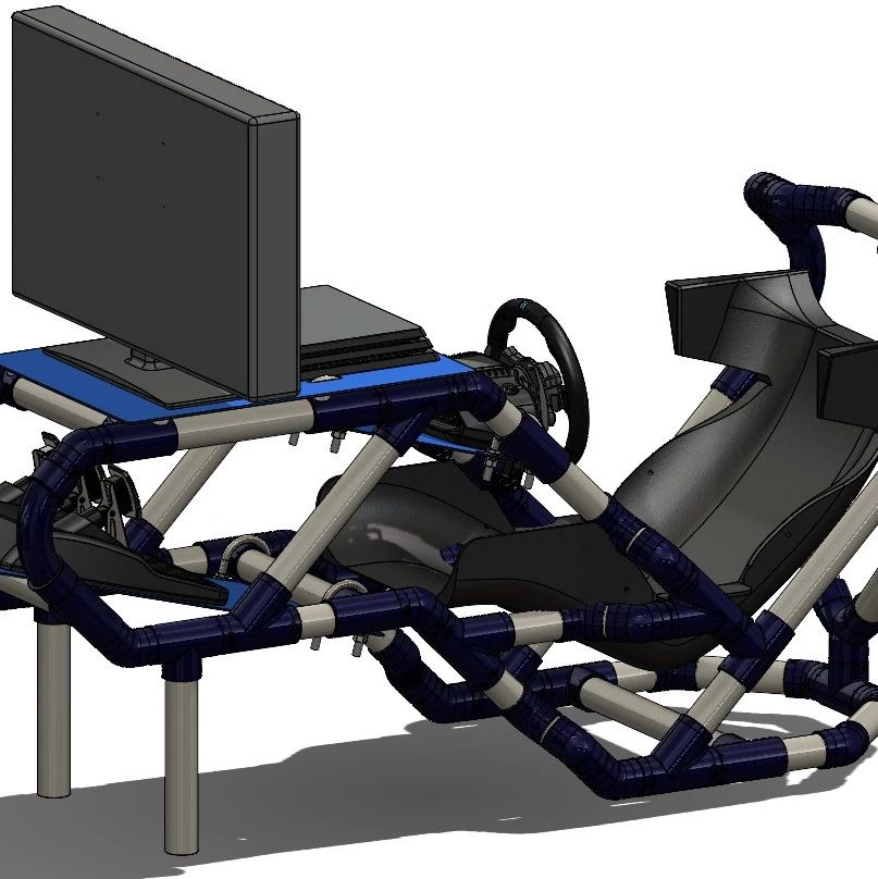 【工程机械】用uPVC管制作F1游戏座椅3D数模图纸 Solidworks设计
