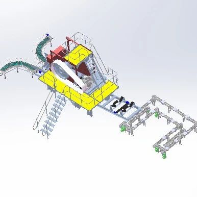 【工程机械】砂石筛选上料传料自动生产线设计3D数模图纸 Solidworks17设计