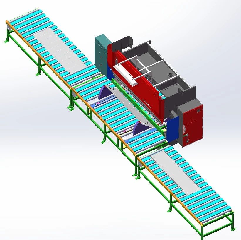 【工程机械】钣金前后档定位随动折弯系统3D数模图纸 Solidworks19设计