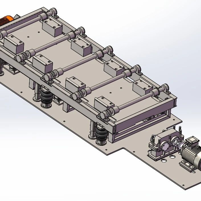 【工程机械】新型气囊升降式振动台3D数模图纸 Solidworks16设计