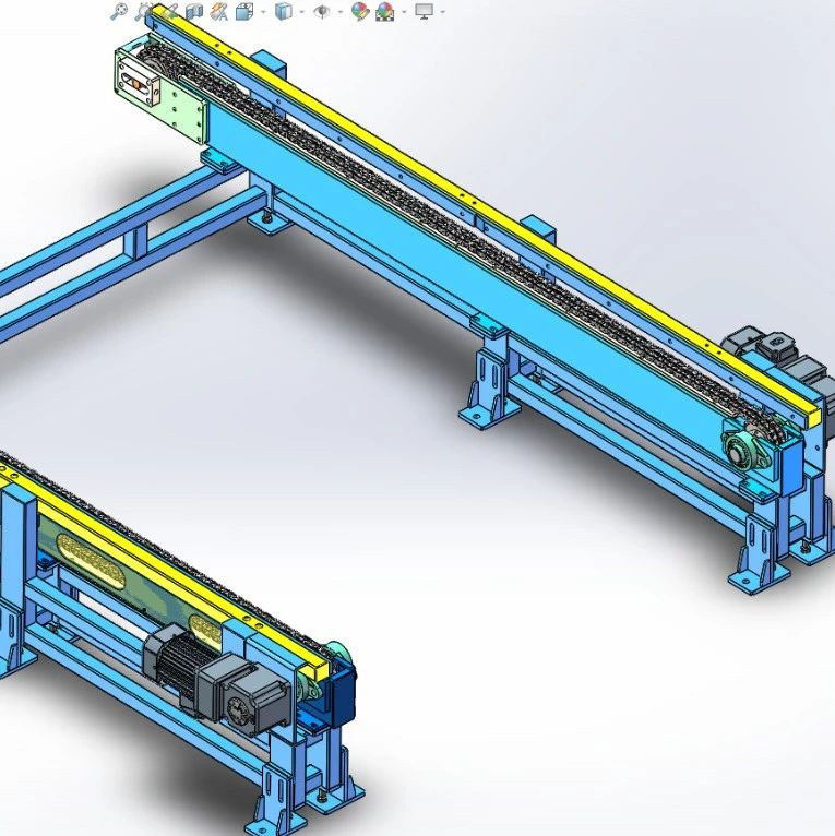 【工程机械】链条输送线3D数模图纸 Solidworks18设计