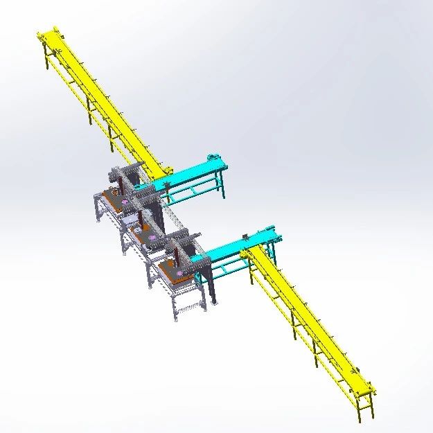 【非标数模】全自动粘胶生产线设备3D数模图纸 Solidworks17设计