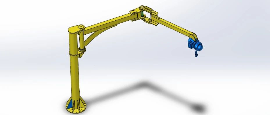 【工程机械】500kg旋转起重机3D数模图纸 Solidworks19设计