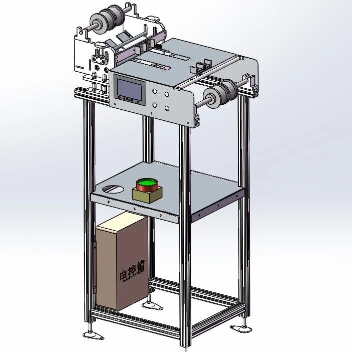 【非标数模】双面覆膜切断机3D数模图纸 Solidworks18设计