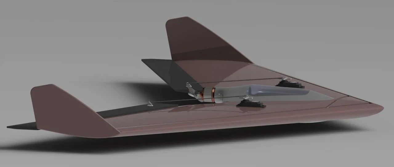 【飞行模型】rc plane wing三角固定翼航模3D数模图纸 Solidworks设计