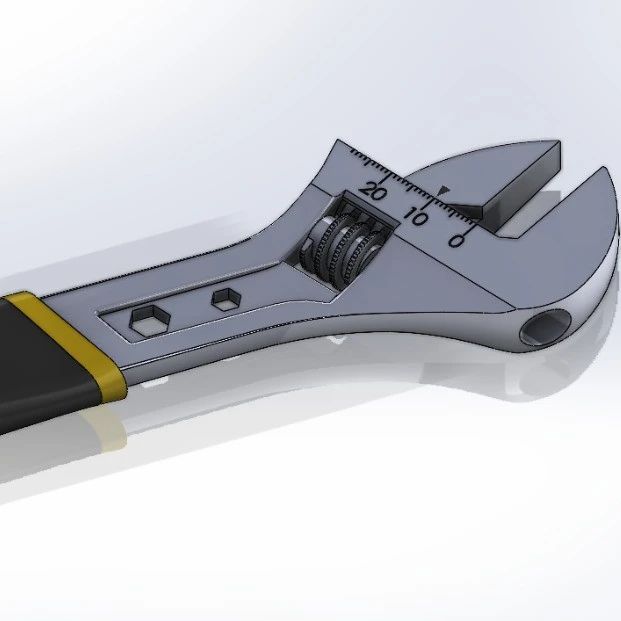 【工程机械】Adjustable Wrench可调节的扳手3D数模图纸 STEP格式