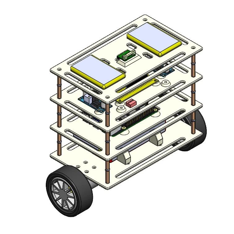 【机器人】Balancing robot自平衡机器人小车结构3D图纸 STEP格式