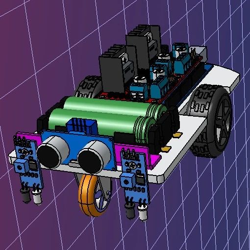 【工程机械】Car folower robot编程小车结构3D图纸 STEP格式