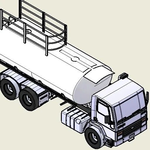 【工程机械】pipa (cargo 2362)罐体卡车3D数模图纸 STP格式