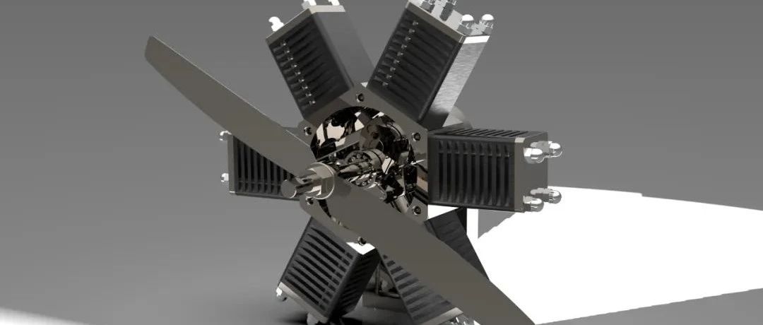 【发动机电机】Six cylinder redial engine六缸星形发动机结构3D图纸