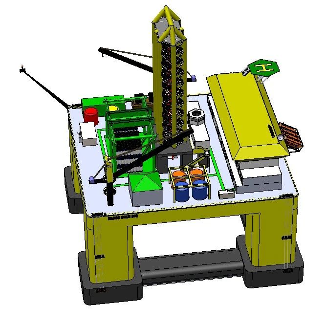 【工程机械】BLACKGOLD Oil rig石油钻井平台3D数模图纸 Solidworks设计