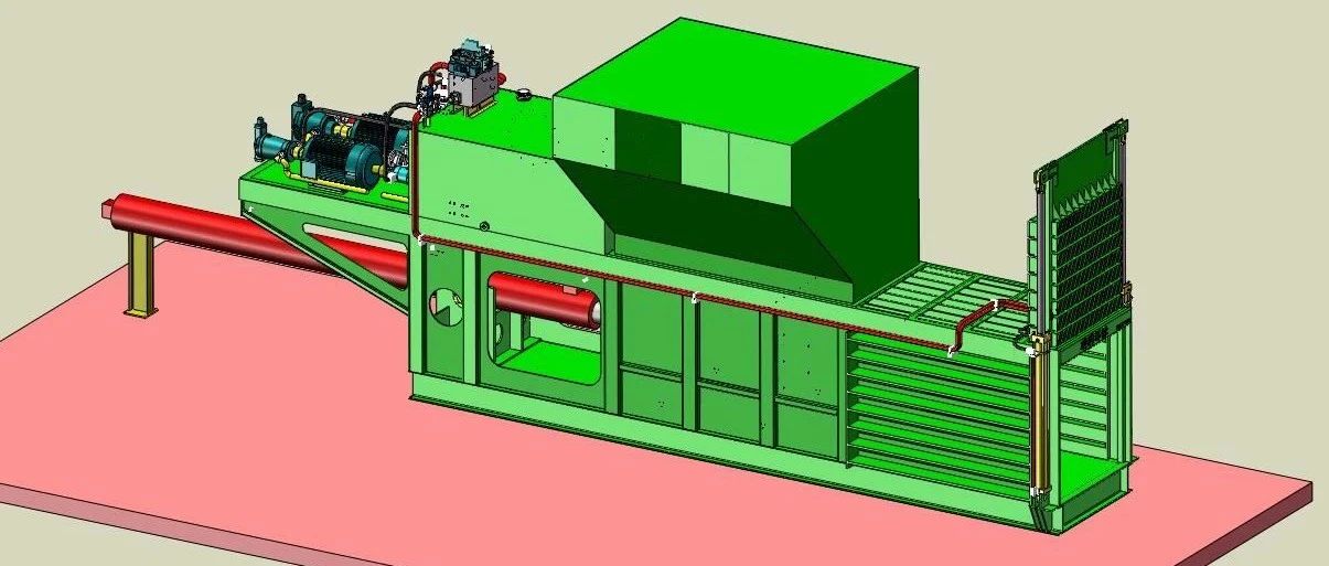 【非标数模】废纸打包机3D数模图纸 Solidworks18设计