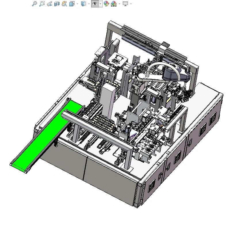 【非标数模】锂电池尺寸测量机3D数模图纸 Solidworks21设计