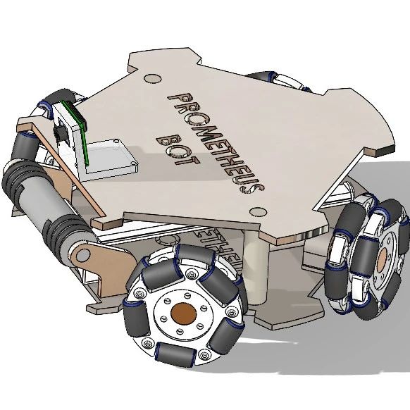 【机器人】全方位全向轮机器人小车3D图纸 Solidworks设计