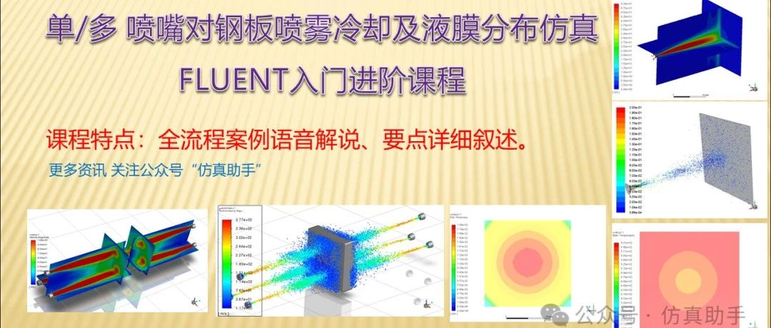 310/28/46 FLUENT 单/多 喷嘴对钢板喷雾冷却及液膜分布仿真