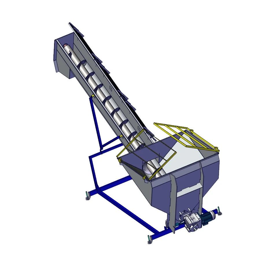 【工程机械】带防护的斜传送机3D数模图纸 Solidworks设计