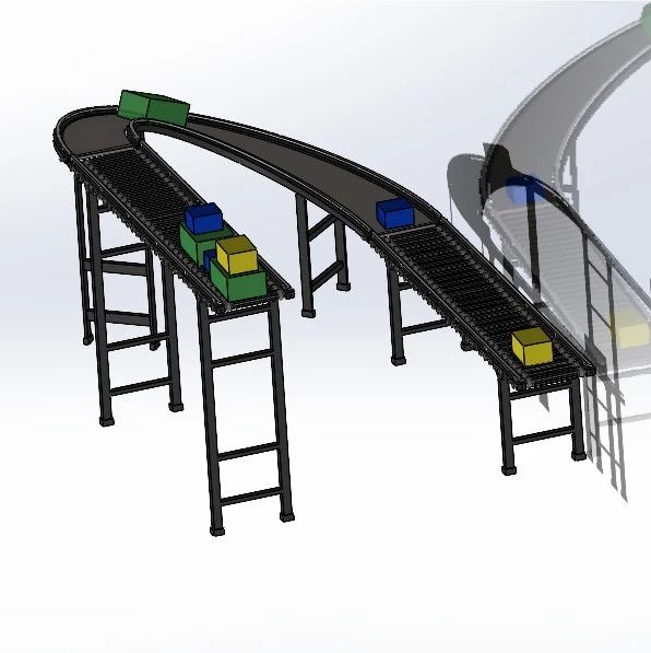 【工程机械】跃层式输送机3D数模图纸 Solidworks设计