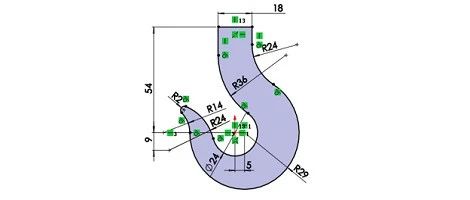 SolidWorks草图案例之吊钩