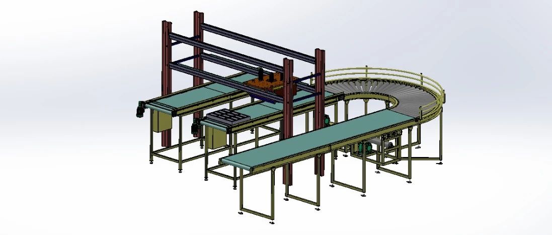 【工程机械】蛋糕输送线自动输送机3D数模图纸 Solidworks设计