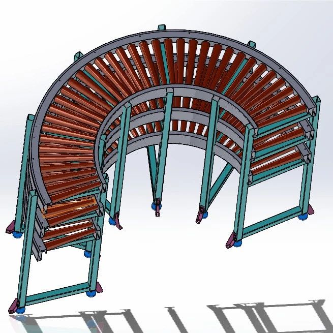 【工程机械】180滚筒线三层180滚筒线三层3D数模图纸 Solidworks设计