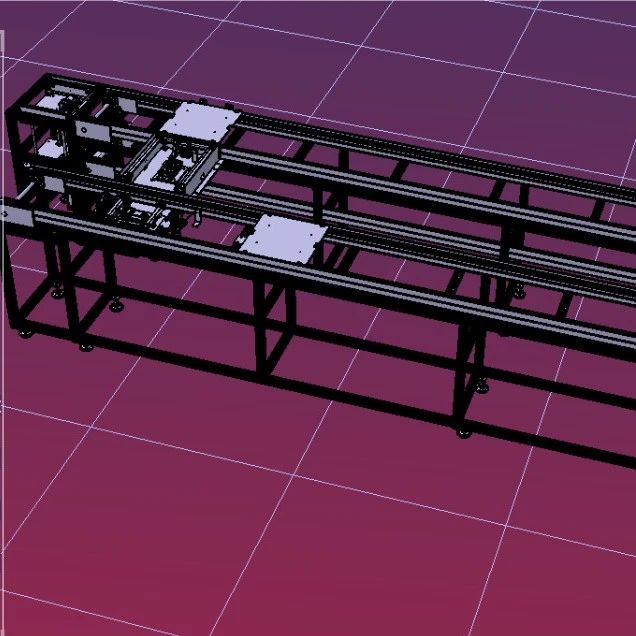 【工程机械】倍速链传动输送线3D数模图纸 STEP格式