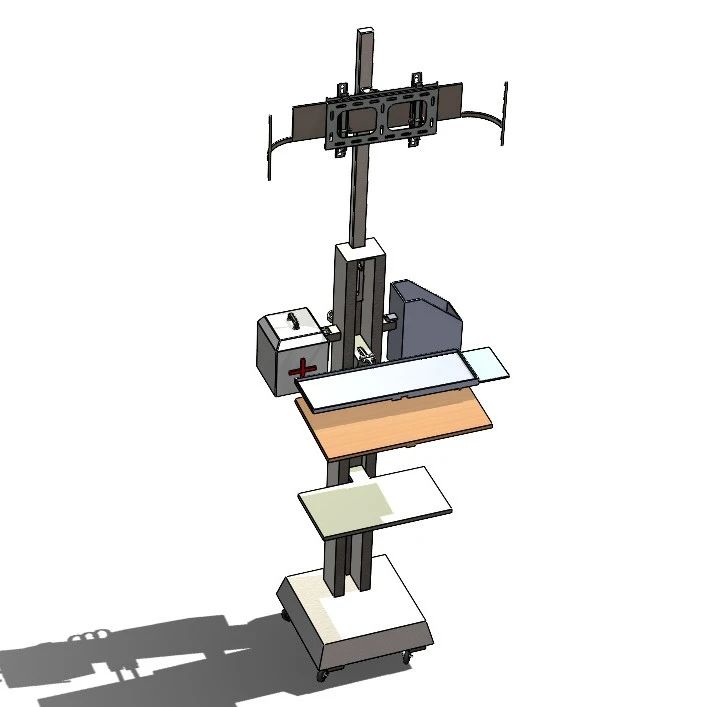 【工程机械】便携式人体工程学显示器键盘支架3D图纸 Solidworks设计