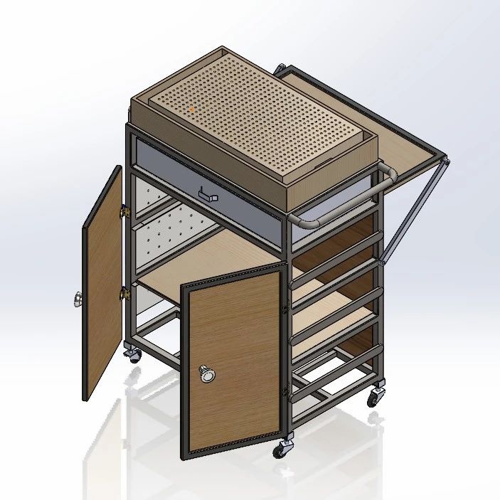 【工程机械】多用途机柜结构3D图纸 Solidworks设计