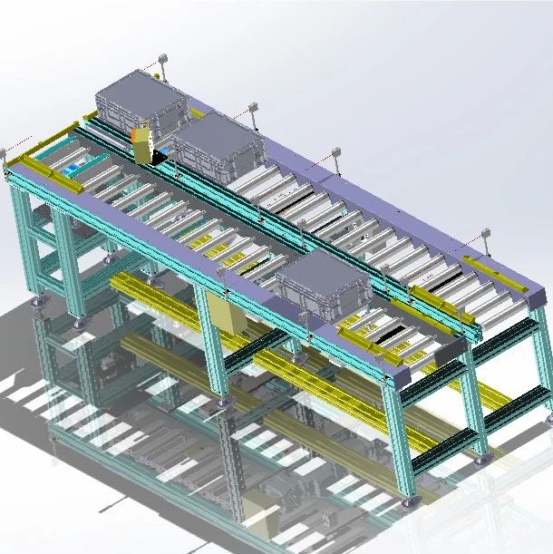 【工程机械】水平回流滚筒线3D数模图纸 Solidworks设计