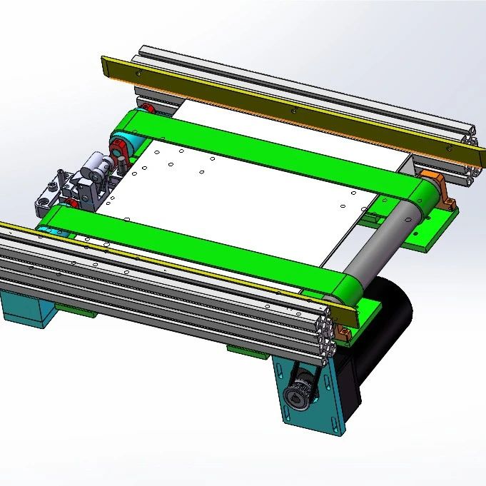 【非标数模】小机构-载具板送料输送带结构3D数模图纸 Solidworks设计