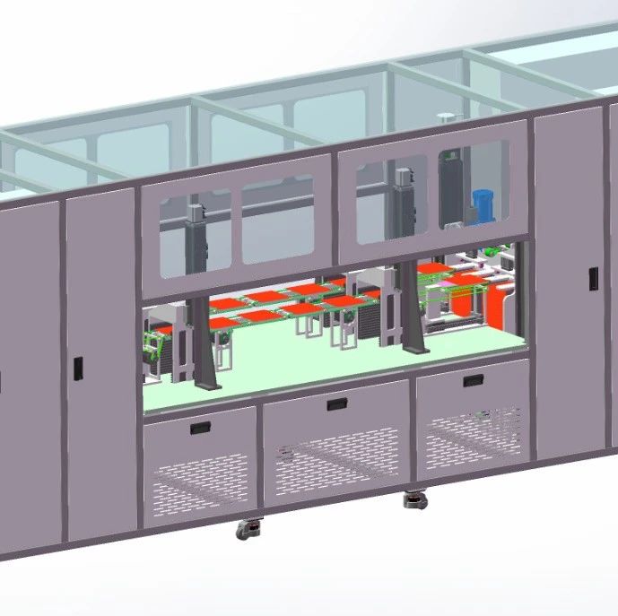 【非标数模】硅片倒篮机3D数模图纸 Solidworks18设计