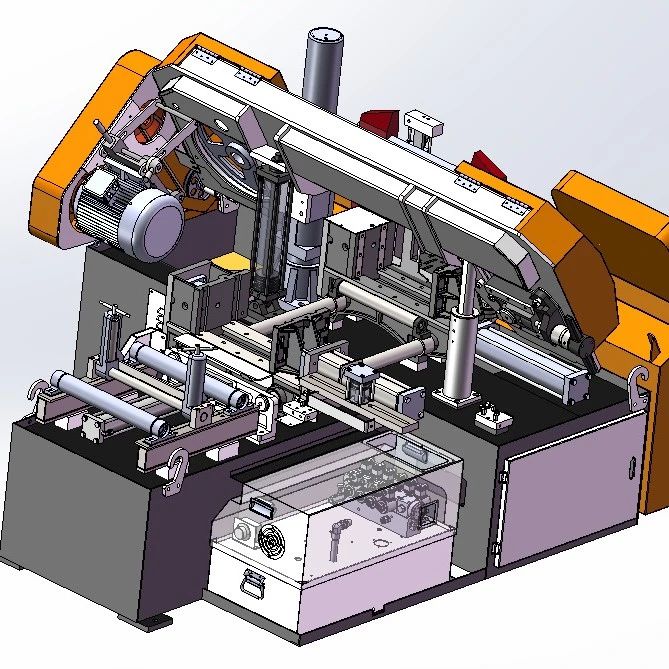 【工程机械】全制动数控锯床4230三维模型图纸 Solidworks17设计