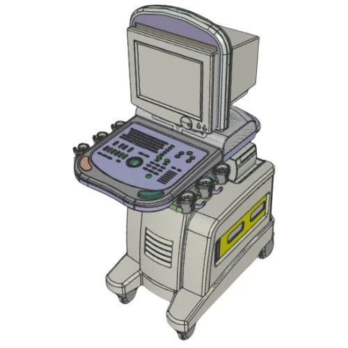 【医疗器械】超声波诊断机模型3D图纸 STP格式