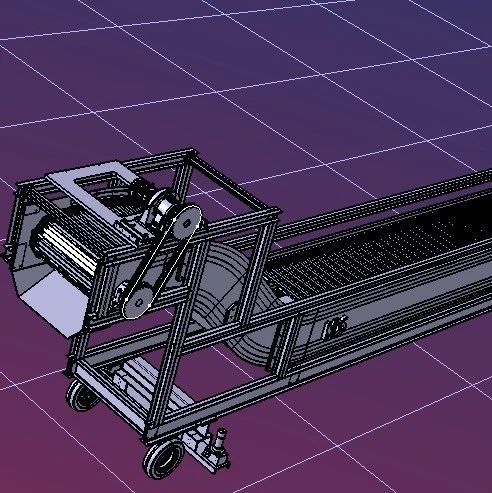 【工程机械】大型输送机 密封防漏的鳞板输送机3D数模图纸 STP格式