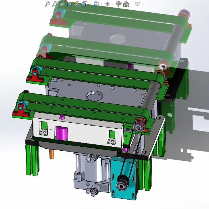 【工程机械】顶升定位输送带结构3D数模图纸 Solidworks设计 附STEP