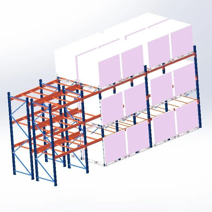 【工程机械】3600-600-H4000重型货架3D图纸 Solidworks设计