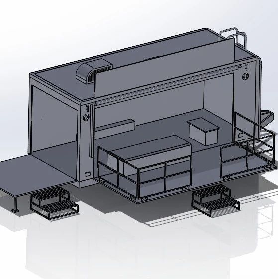 【工程机械】餐车拖车3D数模图纸 Solidworks设计