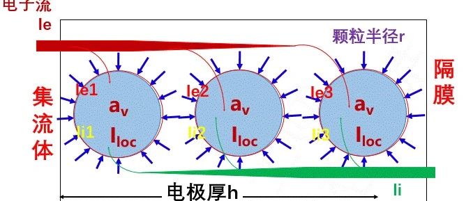 锂离子电池极片中的电流分布