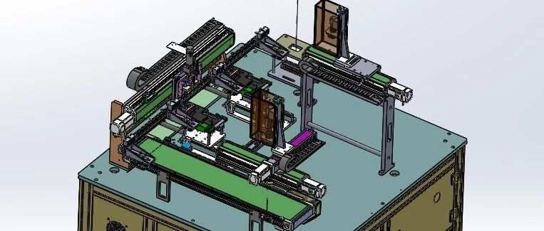 【非标数模】新能源动力电池ccd自动检测机3D数模图纸 Solidworks21设计