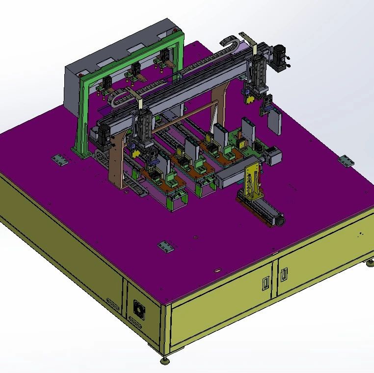 【非标数模】新能源动力电池电芯绝缘测试机3D数模图纸 Solidworks21设计