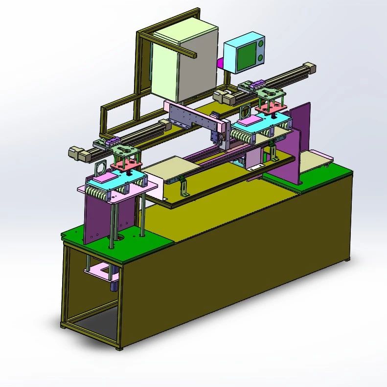 【非标数模】自动喷码机3D数模图纸 Solidworks18设计