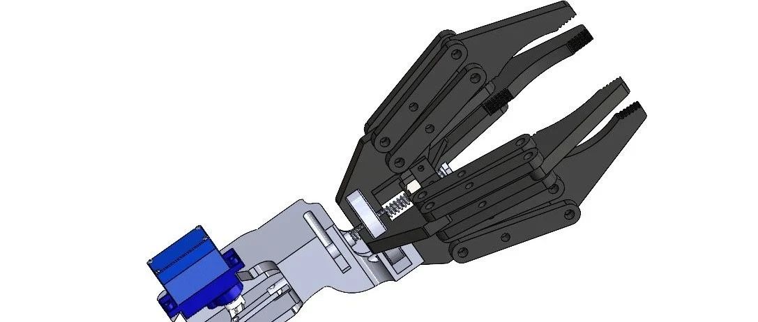 【工程机械】线性运动4爪夹持器3D数模图纸 Solidworks设计