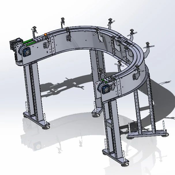 【工程机械】plastic chain conveyor塑料链式输送机3D数模图纸 