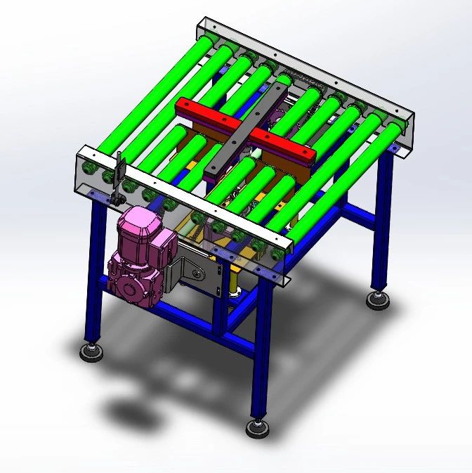 【非标数模】十字顶升输送机模组3D数模图纸 Solidworks设计