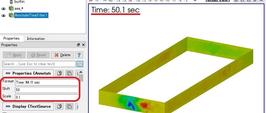 【教程】30-ParaView显示加载的时间序列数据的时间