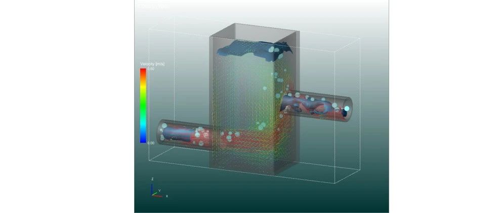 Particleworks案例14-气泡在入口流入水池并跟随流动