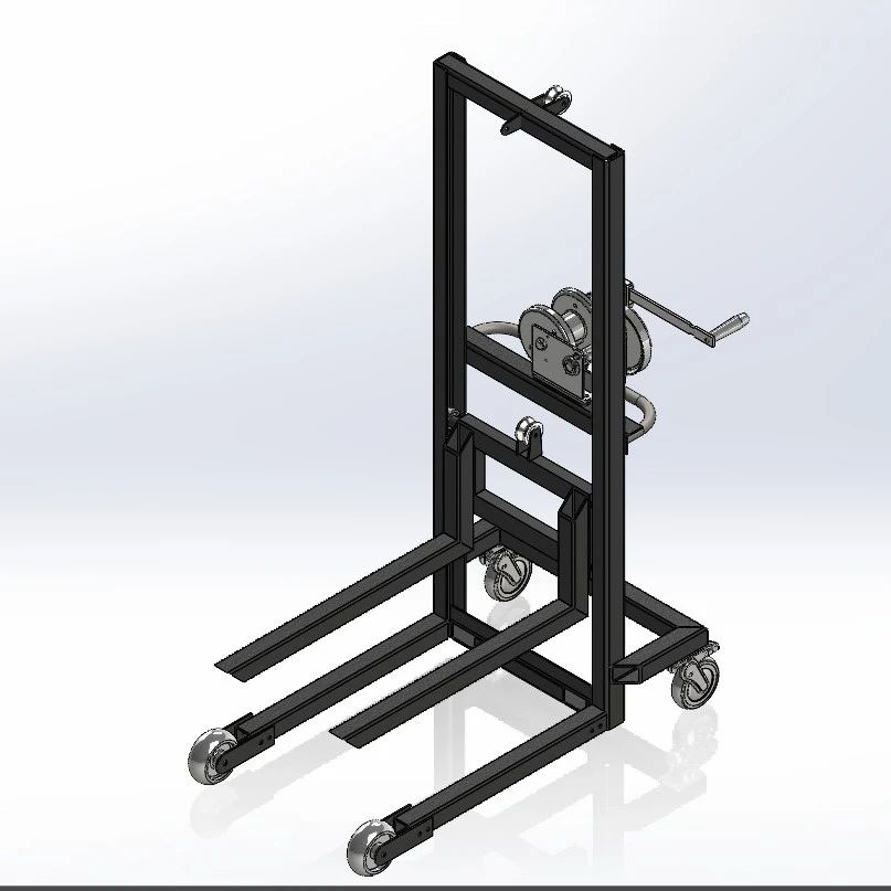 【工程机械】Hand Forklift手动叉车推车3D数模图纸 STEP格式