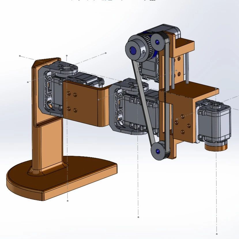 【工程机械】Dynamixel Ax12a Scara机械臂结构3D图纸 Solidworks设计