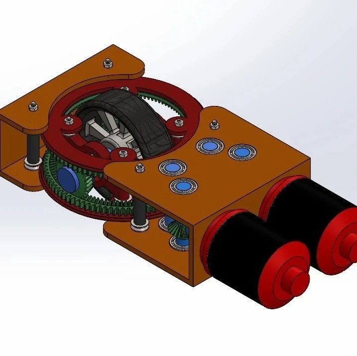 【工程机械】Differential Swerve Drive差速转向驱动模块3D数模图纸