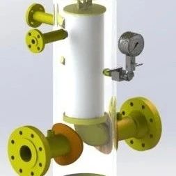 【工程机械】Dry gas filter干气过滤器结构3D图纸 STEP格式